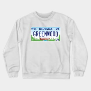 Greenwood Indiana License Plate Crewneck Sweatshirt